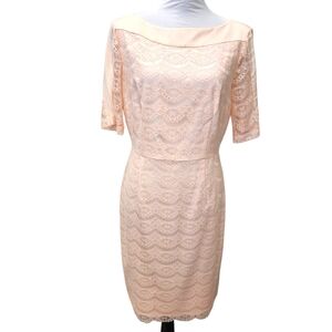 Antonio Melani Lace Dress in Soft Peach